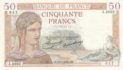 50 francs 1936 Frankreich 50 Francs - Ceres - 16-07-1936 - Serial A.4695 II / VZ+
