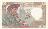 50 francs 1941 Frankreich 50 Francs - Jacques Coeur - 23-01-1941 - Serial Z.39 I / ST
