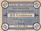 France 25 centimes 25 Cents - City of Vertus - 15-05-1916 -