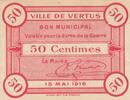France 50 centimes 50 Cents - City of Vertus - 15-05-1916 -