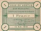France 1 franc 1 Franc - City of Vertus - 15-05-1916 -