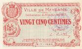 France 25 centimes 25 Centimes - Mayenne City - 08-12-1917 -