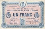 France 1 franc 1 Franc - Chambre of commerce - Autun et Louhans - 27-06-1916 - Serial 119 -