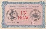 France 1 franc 1 Franc - Belfort Chamber of Commerce - 18-08-1915 - Serial AC.128 -