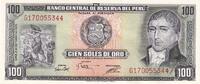 Peru 100 soles de oro 1975 100 Soles de Oro, H. Unanue - 1975 - Serial G... 8.19 £  +  8.67 £ shipping