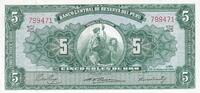 Peru 5 soles 1956 5 Soles, Liberty - 1956 - Serial J25 I / ST 7.28 £  +  8.67 £ shipping