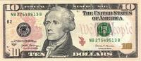 USA 10 dollars 10 Dollars Hamilton - Us Treasury 2017 B2 New York - UNC - P.545 -