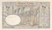 25 livres 1945 Libanon 25 Livres 1945 - Bank of Syria and Lebanon - Specimen - P.51s - PMG 64 I / ST