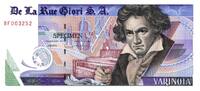 Switzerland 1 douzain 1 Varinota, Test Note - De la Rue Giori - Beethoven - Red Serial -