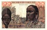 Ivory Coast 100 francs 100 Francs, mask 1961 - Ivory Coast - Serial S.90 A - XF - P.101Aa -