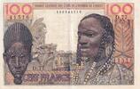 West AFrican States 100 francs 100 Francs - Mask - 23-04-1959 - Serial D.77 - P.2a -