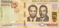 Burundi 10000 francs 10000 Francs - Presidents, hippo - Map of Burundi - 2018 - Serial EH - P.54b -