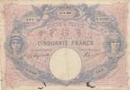 France 50 francs 50 Francs Blue and Pink - 14-09-1901 Serial E.2106 -