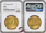 Cuba 20 Pesos 1915 Republic, Philadelphia mint NGC MS61