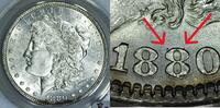 USA 1880/7 Morgan Dollar ANACS AU-55; VAM-6, Top 100; Bold 8/7! 223.38 £  +  44.67 £ shipping