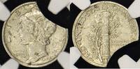 USA 1942 Mercury Dime 20% Curved Clip Mint Error NGC vz+ Details; RARE T... 297.84 £  +  44.67 £ shipping