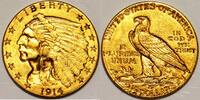 USA $2.50 Gold 1914-D Indian Quarter Eagle; Nice Original, Choice vz+ 506.33 £  +  44.67 £ shipping