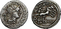 Roman Republic AR denarius 101 BC M. Lucilius Rufus, Roma/Victory ss+ 153.82 &pound;  +  21.36 &pound; shipping