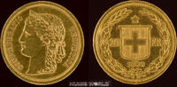 Schweiz 20 Franken 1886 B, Divo-Tobler, 6,47 g /900 Gold, S7, vz  732.79 £  +  58.95 £ shipping