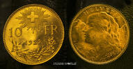 Schweiz 10 Vreneli 1922 Mzz. B, Vreneli, 3,22 g/900 Gold, S60, vz  445.14 £  +  58.95 £ shipping