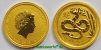 Australien 5 Dollars 2013 LUNAR II Schlange, 1/20 oz. Gold 999, OVP, prä... 215.74 £  +  58.95 £ shipping