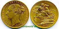 Australien 1 Sovereign 1873 Mzz. S (Sydney), Victoria, 7,97 g/917 Gold, ... 1,241.47 £  +  108.37 £ shipping