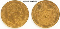 Belgien 20 Francs 1875 Leopold II. 1865-1909, 6,47 g /900 Gold, S23, vz  554.37 £  +  58.95 £ shipping