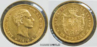 Spanien 25 Pesetas 1878 DE-M 18*78, Alfonso XII. 1874-1885, 8,05 g/900 G... 769.20 £  +  58.95 £ shipping