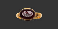 DOVE - GARNET Early Christian Ring & Intaglio -