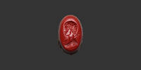 MERCURY - RED JASPER Roman Intaglio -