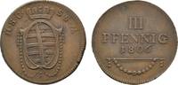 Sachsen-Coburg-Saalfeld Cu 3 Pfennig Ernst 1806-1826 -