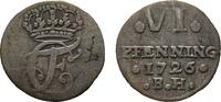 Schleswig-Holstein-Gottorp 6 Pfennig Karl Friedrich 1702-1739 -