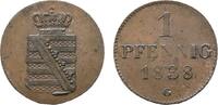 Sachsen-Albertinische Linie Cu Pfennig Friedrich August II. 1836-1854 -