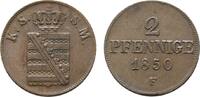 Sachsen-Albertinische Linie Cu 2 Pfennig Friedrich August II. 1836-1854 -