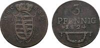 Sachsen-Coburg-Saalfeld Cu 3 Pfennig Ernst 1806-1826 -