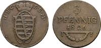 Sachsen-Coburg-Saalfeld Cu 3 Pfennig Ernst 1806-1826 -