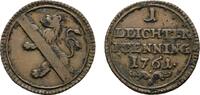 Bamberg, Bistum Cu Leichter Pfennig Adam Friedrich von Seinsheim 1757-1779 -