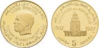 5 Dinars 1967 Tunesien  GOLD. Polierte Platte