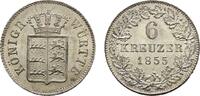 Württemberg 6 Kreuzer 1855 Wilhelm I. 1816-1864 CH UNC