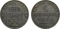 Brandenburg-Preußen Cu 4 Pfennig 1861 A Wilhelm I. 1861-1888 VF