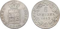 Württemberg 6 Kreuzer 1842 Wilhelm I. 1816-1864 Etwas rauher Schrötling, VF