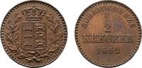 Württemberg Cu 1/2 Kreuzer 1862 Wilhelm I. 1816-1864 EF