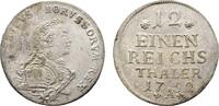 Brandenburg-Preußen 1/12 Taler 1752 A, Berlin Friedrich II. 1740-1786 Rauher Schrötling, kl. Kratzer, VF