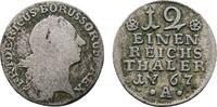 Brandenburg-Preußen 1/12 Taler 1767 A, Berlin Friedrich II. 1740-1786 Äußerst selten. F/VF