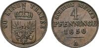 Brandenburg-Preu&szlig;en Cu 4 Pfennig 1850 A Friedrich Wilhelm IV. 1840-1861 ... 21.16 &pound;  +  4.23 &pound; shipping