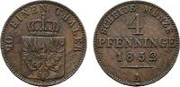 Brandenburg-Preu&szlig;en Cu 4 Pfennig 1852 A Friedrich Wilhelm IV. 1840-1861 ... 16.93 &pound;  +  4.23 &pound; shipping