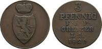 Reuss, ältere Linie zu Obergreiz Cu 3 Pfennig Heinrich XIX. 1817-1836 -