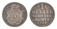 Hanau-Münzenberg Cu Heller Wilhelm IX. von Hessen-Kassel 1760-1785 -