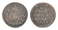 Brandenburg-Preußen Cu 1/2 Groschen Friedrich Wilhelm II. 1786-1797 -