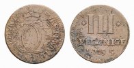 Waldeck Cu 3 Pfennig Karl August Friedrich 1728-1763 -